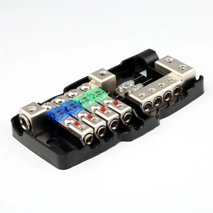 4 Way MIDI (Mini-ANL) Fuse Block 04 Gauge Fuse Block with Red Indicator